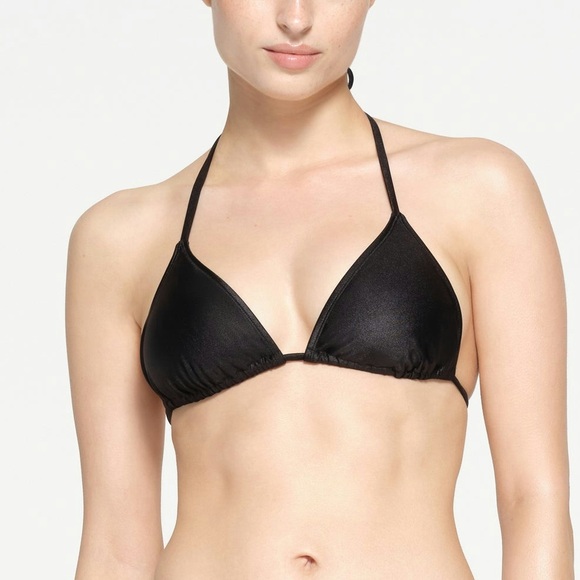 🖤NEW SKIMS SHINE SWIM BIKINI TRIANGLE TOP IN ONYX S - Picture 2 of 7